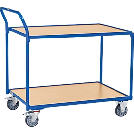 Fetra Etagewagen met 2 etages, L 1000 x B 700 mm, draagvermogen 300 kg, briljantblauw RAL 5007