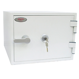 Feuerschutzschrank FS 1281 K, mit Schlüsselschloss, Stahl, signalweiss RAL 9003