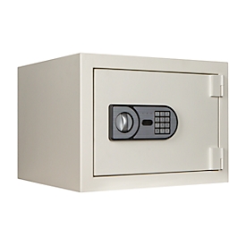 Feuerschutztresor Fire Safe Light, 25 min Brandschutz, Elektronikschloss, Verankerungsmaterial, B 460 x T 452 x H 335 mm, 20 l, reinweiß RAL 9010
