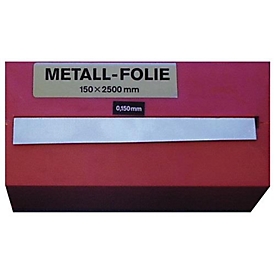 Feuille métallique, épaisseur 0,075 mm, longueur 2 500 mm, largeur 150 mm