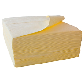 Feuilles absorbantes FIRST light, pour produits chimiques, épaisseur simple, volume d’absorption 139 litres, 400 x 500 mm, 200 pièces