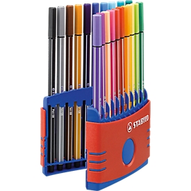 Feutres Pen 68 ColorParade STABILO® dans boîte en plastique, 20 p.