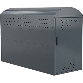 Fietsenhok BikeBox 1 B - B 850 x D 2050 mm - met boogdak - antracietgrijs RAL 7016