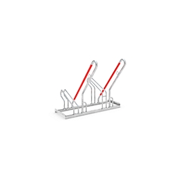 Fietsenrek WSM, 1-zijdig, voor banden tot B 55 mm, B 1000 x D 550 x H 854 mm, staal gegalvaniseerd, 2 parkeerplekken