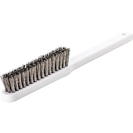 Fijne borstel L.225mm 0,15mm VA-staaldraad 4-rijig gegolfd LESSMANN
