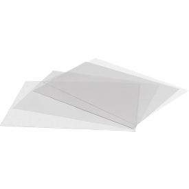 Film de protection antireflet pour cadres pliables résistants aux intempéries avec profil supérieur 25 mm, DIN A2, L 453 x H 627 mm, épaisseur 0,4 mm, PET, transparent