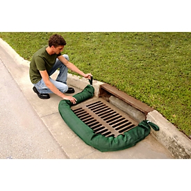 Filter barrier, for oil and sediment, light version, with eyelets, L 102 x W 178 x H 2743 mm, polymer fleece, green