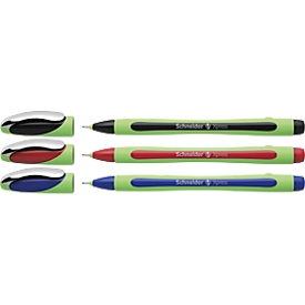 Fineliner Schneider Xpress, line width 0.8 mm, document-proof, ergonomically shaped, plastic &amp; stainless steel, colour-sorted set of 3 in case
