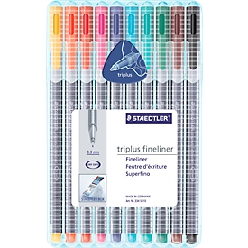 Fineliner STAEDTLER Triplus 334, mix van 10