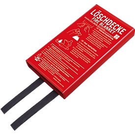 Fire blanket brennenstuhl® BLD-02, EN 1869:2001, heat-resistant up to 550 °C, W 1200 x D 1200 mm, 100 % glass fiber fabric, in hard box