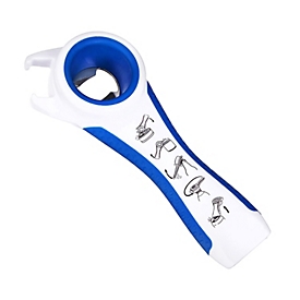 First Aid Only 5-in-1-multifunctionele opener, staal, 145 x 60 x 30 mm, blauw/wit