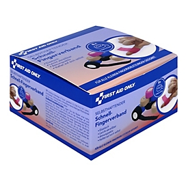 First Aid Only : bandage adhésif pour les doigts, 2,5 cm x 4,5 m, en tissu, 2 de chaque couleur : bleu, chair, noir, rose