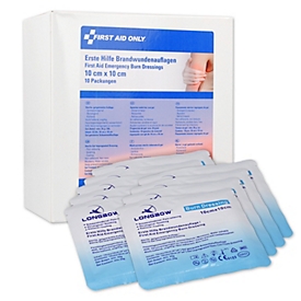 First Aid Only Brandwundenauflagen, 10 x 10 cm, Polyurethan (PU), weiß, 10 Stück