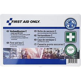 First Aid Only Erste-Hilfe-Kasten C nach DIN 13157, B 266 x T 89 x H 171 mm, weiß, inkl. Wandhalterung
