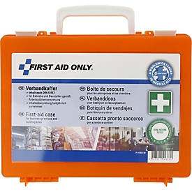 First Aid Only Mobiler Erste-Hilfe-Kasten nach DIN 13157, B 267 x T 94 x H 209 mm, orange, mit Griff