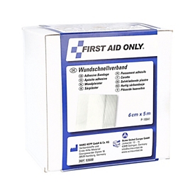 First Aid Only snelverband, 5 m x 6 cm, vlies, wit