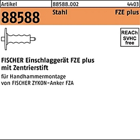 FISCHER Appareil à enfoncer FZE plus, acier, pour diamètre 18 mm, avec pion de centrage