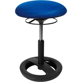 Fitness-Hocker SITNESS BOB, ergonomisches Sitzen, Sitzhöhe 440 bis 570 mm, blau, Gestell schwarz pulverbeschichtet