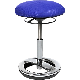 Fitness-Hocker SITNESS BOB, ergonomisches Sitzen, Sitzhöhe 440 bis 570 mm, blau, Gestell verchromt