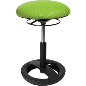 Fitness stool SITNESS BOB, ergonomic, seat height 440 - 570 mm, apple green, base black powder coated