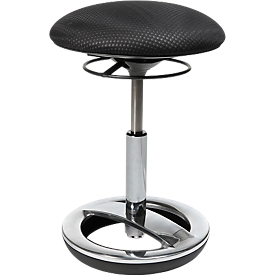 Fitness stool SITNESS BOB, ergonomic, seat height 440 - 570 mm, black, chrome-plated frame