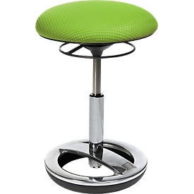 Fitnesskruk SITNESS BOB, ergonomisch, zithoogte 440 - 570 mm, appelgroen, onderstel verchroomd