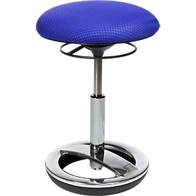 Fitnesskruk SITNESS BOB, ergonomisch, zithoogte 440 - 570 mm, blauw, onderstel verchroomd
