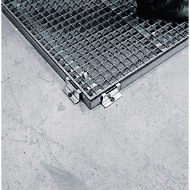 Fixation de bord pour éléments de sol asecos de hauteur 125 mm, en acier galvanisé, L 20 x P 80 mm