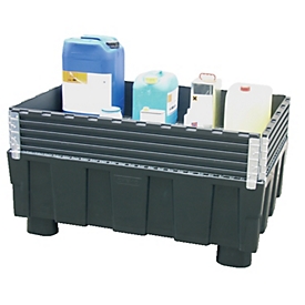 Fixation de la cuvette pour cuvette CEMO Euro-PE 250/2, noir, L 1200 x P 800 x H 205 mm