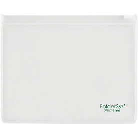 Flat bag FolderSys, sliding-zip-closure, PVC-free, food safe, transparent film, B6 format, 10 pieces