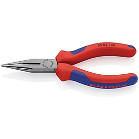 Flat round nose pliers L.160mm flat/round ger.pol.multicomp. sleeves