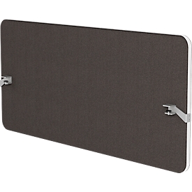 Flex akoestische achterwand, 40 mm dik, met adapter, geluidsabsorberend, modulair uitbreidbaar, tafelbevestiging, B 800 x H 600 mm, donkergrijs