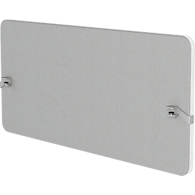 Flex akoestische achterwand, 40 mm dik, met adapter, geluidsabsorberend, modulair uitbreidbaar, tafelbevestiging, B 800 x H 600 mm, lichtgrijs