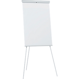 Flipchart Franken X-tra!Line Standard, in hoogte verstelbaar, houder met snelsluiting, opbergbakje, magnetisch bord met B 680 x H 1050 mm, lichtgrijs