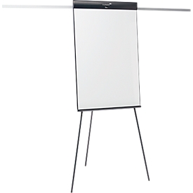 Flipchart Legamaster Sketch Pro, magnetisch bord, in hoogte verstelbaar, 2 zijarmen, statiefvoet, incl. startset, B 680 x H 1050 mm, zwart/wit
