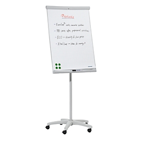 Flipover Franken U-Act!Line mobiel, 700 x 1000 mm, met 5 wielen, magnetisch, gerecycleerd, lichtgrijs