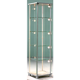 Floor-standing presentation case Forum II, W 430 x D 430 x H 1760 mm