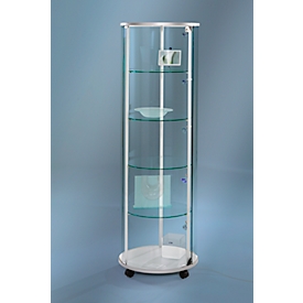 Floor-standing presentation case Forum R55, round, ø 550 x H 1720 mm