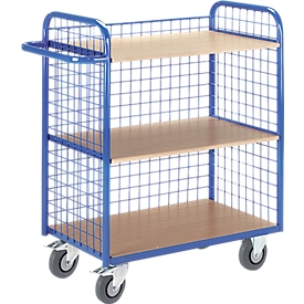 Floor trolley with slatted walls, three-sided, 35 kg