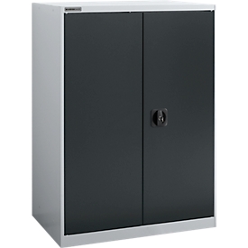 Flügeltürenschrank Schäfer Shop Select MS-i 12408, Stahlblech, B 800 x T 400 x H 1215 mm, 3 OH, Weissaluminium/Anthrazitgrau, bis 150 kg  