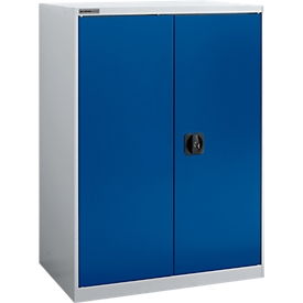 Flügeltürenschrank Schäfer Shop Select MS-i 12408, Stahlblech, B 800 x T 400 x H 1215 mm, 3 OH, Weißaluminium/Enzianblau, bis 150 kg  