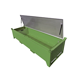 Fluorescentiebuizendoos BAUER SL-N 220, plaatstaal, toegankelijk voor rolstoelgebruikers, verzinkt deksel, afneembaar tussenschot, B 2300 x D 800 x H 530 mm, groen