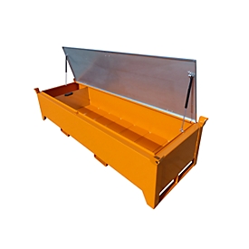 Fluorescentiebuizendoos BAUER SL-N 220, plaatstaal, toegankelijk voor rolstoelgebruikers, verzinkt deksel, afneembaar tussenschot, B 2300 x D 800 x H 530 mm, oranje