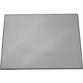 Foil desk pad with full-view panel, grey