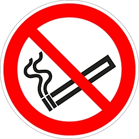 Foil sign “no smoking”, ø 100 mm, 5 pieces