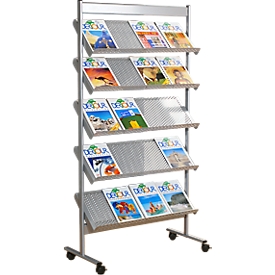 Folderrek, artline 20 x A4, aluminium zilver, geperforeerde legborden
