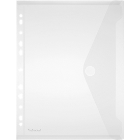 FolderSys Dokumententasche, DIN A4, mit Klettverschluss, 10 Stück, transluzent