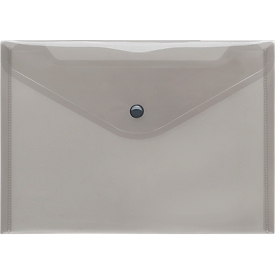 FolderSys Dokumententasche, DIN A5 quer, Druckknopfverschluss, PP, rauch transparent
