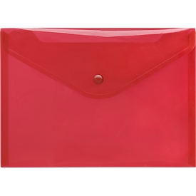 FolderSys Dokumententasche, DIN A5 quer, Druckknopfverschluss, PP, rot transparent