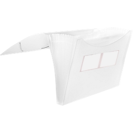 FolderSys Fächermappe, 12 Fächer, DIN A4-Format, Eckspann-Gummi, transparent